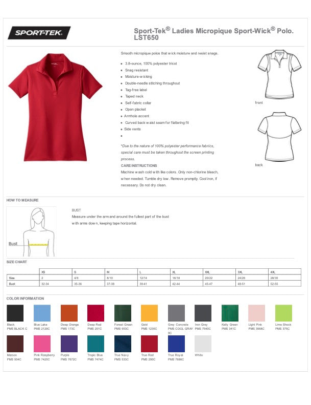 Womens Performance Polo LST650